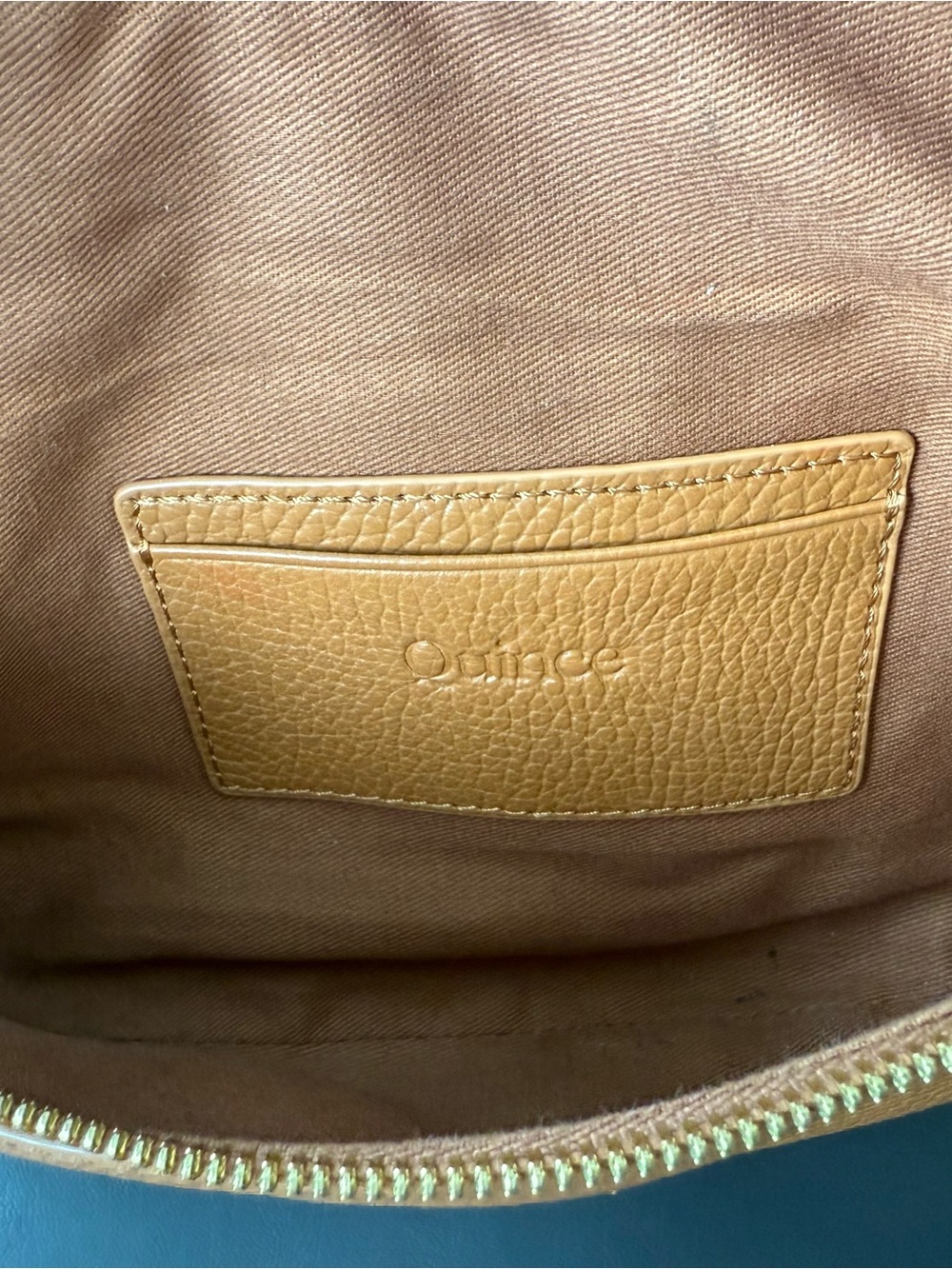 Quince Pebbled Leather Zip Belt Bag in Cognac - Picture 2 of 5